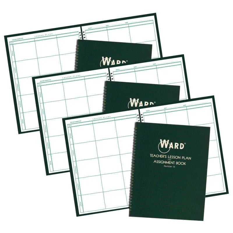 Teacher Lesson Plan/Assignment Book, 6 Period, 44 Weeks, Pack of 3