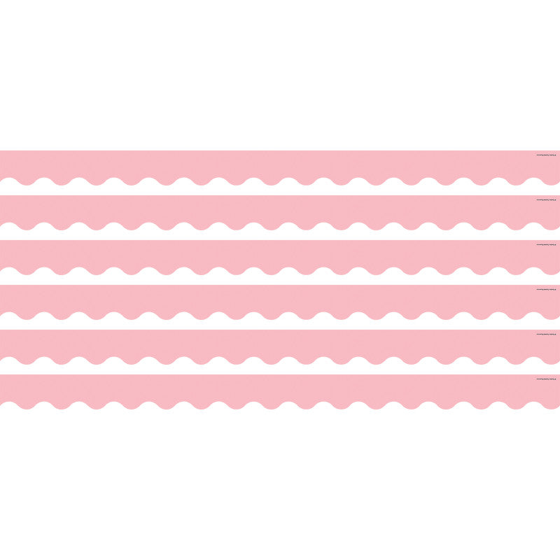 Pastel Pink Scalloped Border Trim, 35 Feet Per Pack, 6 Packs
