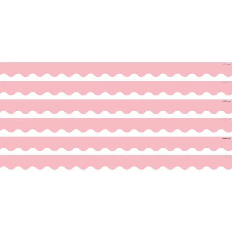 Pastel Pink Scalloped Border Trim, 35 Feet Per Pack, 6 Packs