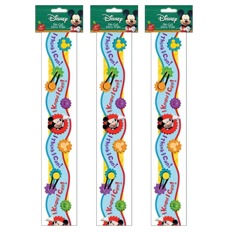 Mickey Mouse Clubhouse&reg; I Think I Can Extra Wide Cut Deco Trim&reg;, 37 Feet Per Pack, 3 Packs