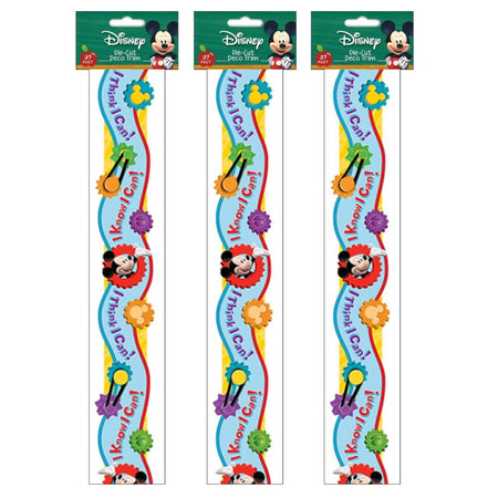 Mickey Mouse Clubhouse&reg; I Think I Can Extra Wide Cut Deco Trim&reg;, 37 Feet Per Pack, 3 Packs