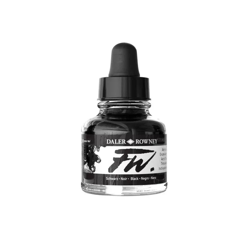 FW Acrylic Ink, Black, 29.5ml, 1 Count
