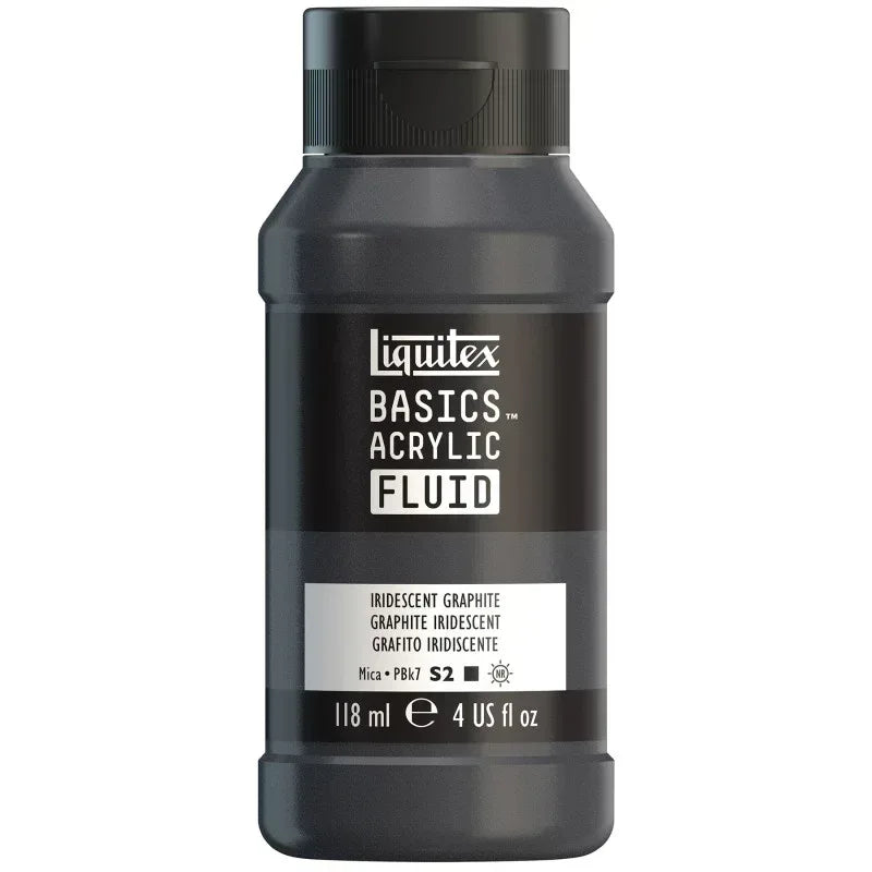 BASICS Acrylic Fluid, 118 mL Bottle, Iridescent Graphite