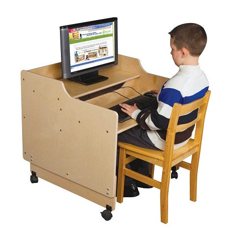 Classroom Children's, Mobile Computer Desk 30"W Assembled