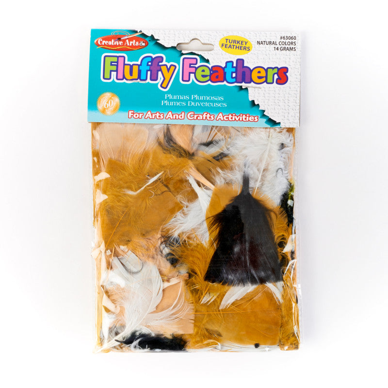 Craft Fluffy Feathers – (1/2oz/14grams) Natural Colors (63060)