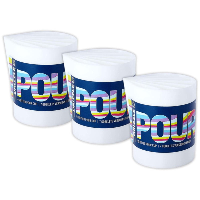 Drizzle Divided 7-Slot Pour Cup, Pack of 3