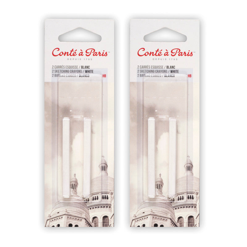 CarrÃ©s Esquisse Sketching Pastel Crayons, White HB, 2 Per Pack, 2 Packs