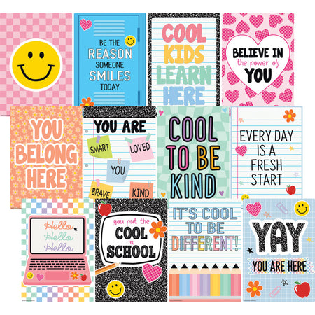 Cool for School Positive Sayings Small Poster Pack, 12 Posters
