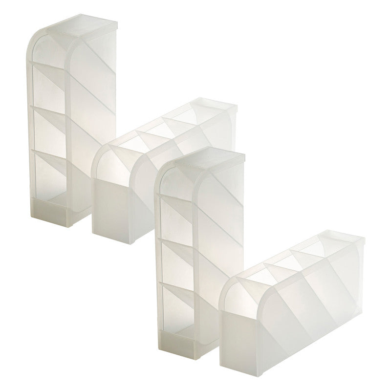 Pen Holder, 4 Compartments, 2 Per Pack, 2 Packs