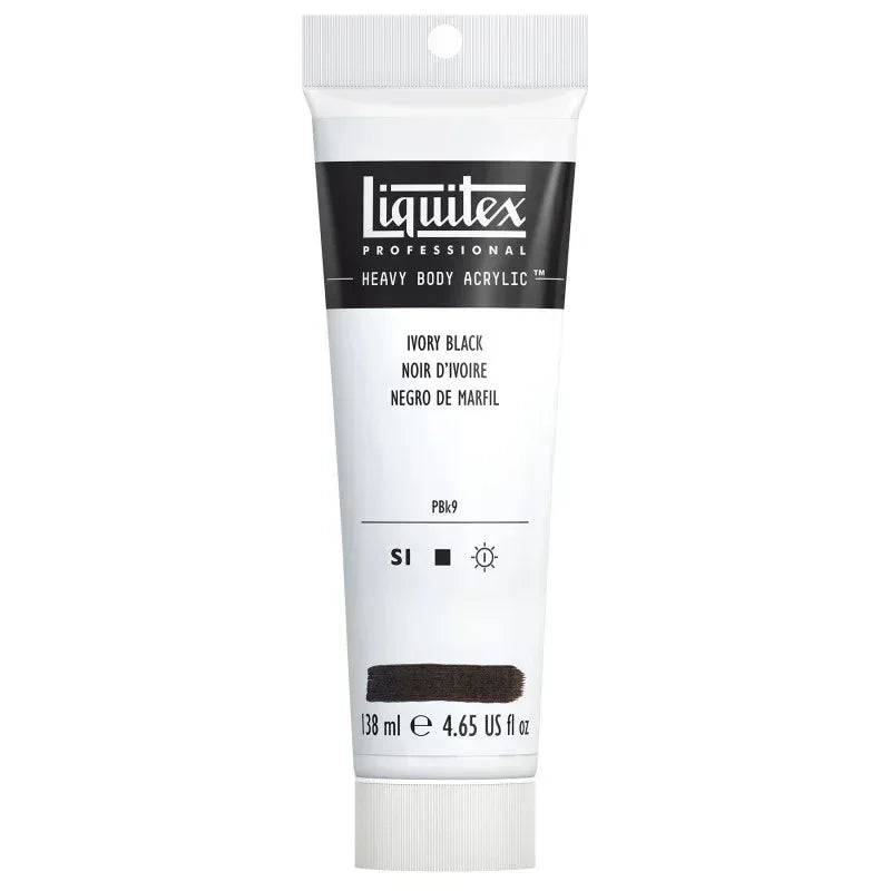 Professional Heavy Body Acrylic Paint, 138 mL Tube, Ivory Black
