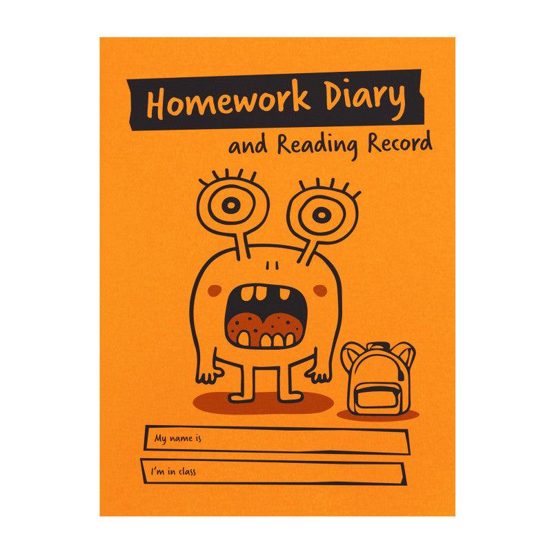 Little Monsters Homework Diary and Reading Record, A5, 32 Pages, Orange