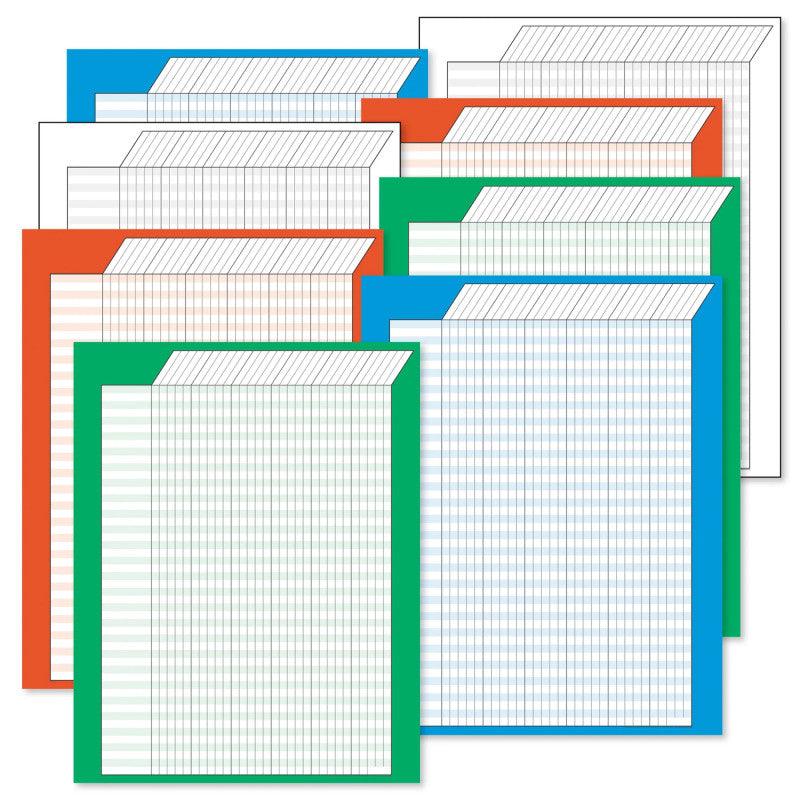 Vertical Incentive Charts, 22" x 28", Jumbo Variety Pack - Pack of 8