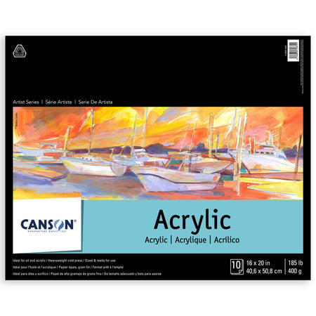 Artist Series Acrylic Pad, Foldover Binding, 10 Sheet, 16x20 inch, 1 Count