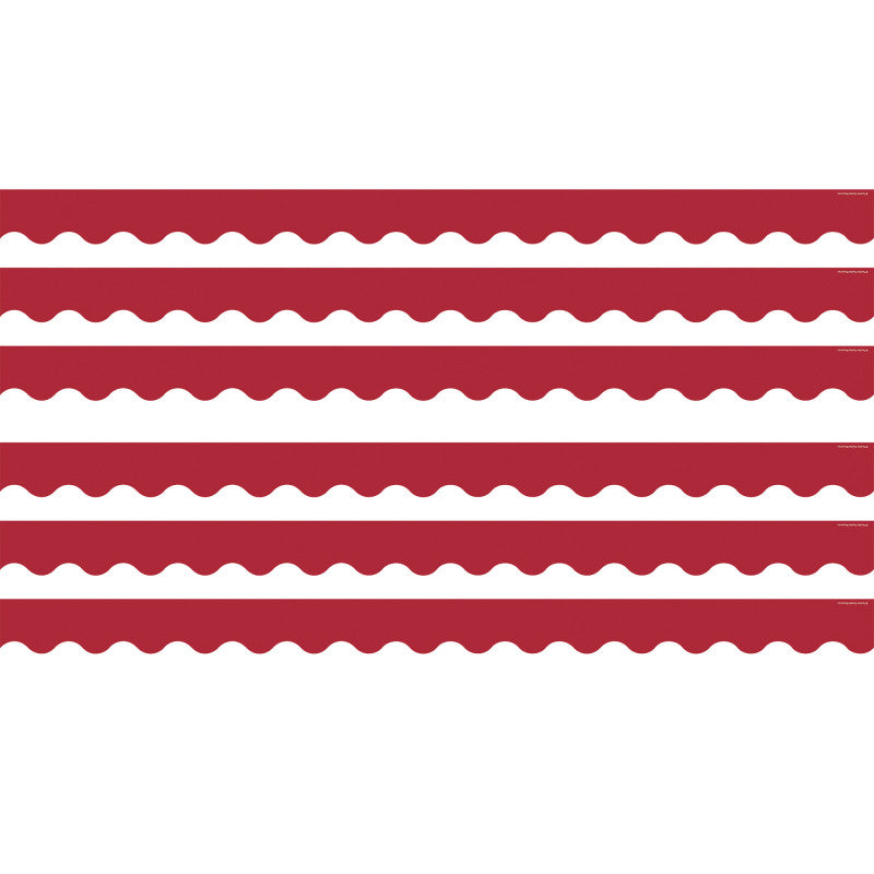 Cranberry Red Scalloped Border Trim, 35 Feet Per Pack, 6 Packs