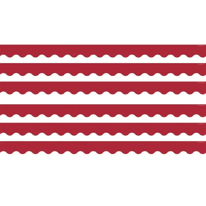 Cranberry Red Scalloped Border Trim, 35 Feet Per Pack, 6 Packs