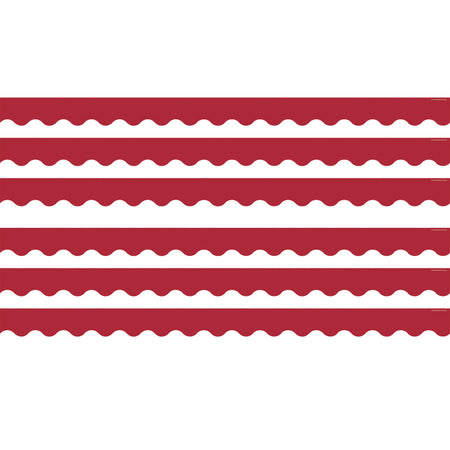 Cranberry Red Scalloped Border Trim, 35 Feet Per Pack, 6 Packs