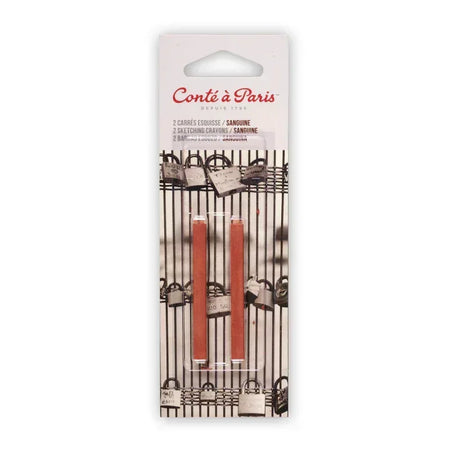 Carrés Esquisse Sketching Pastel Crayons, Sanguine (2450), Pack of 2