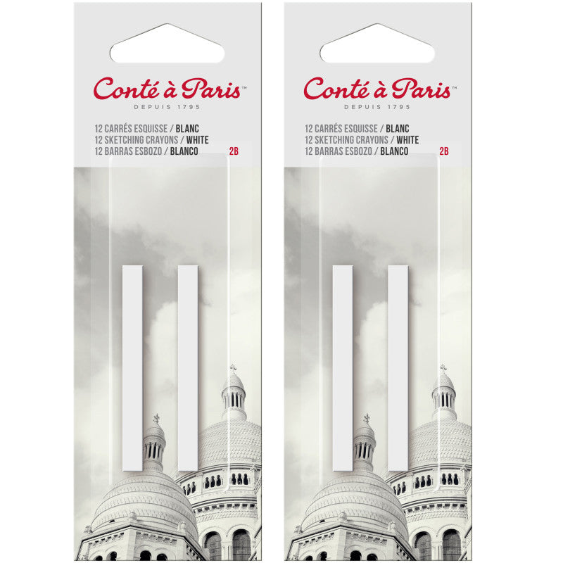 CarrÃ©s Esquisse Sketching Pastel Crayons, White 2B, 2 Per Pack, 2 Packs