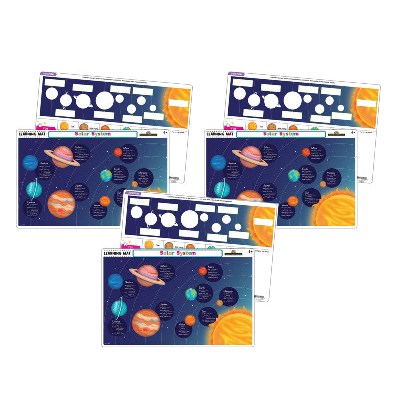 3-Pack Solar System Learning Mat