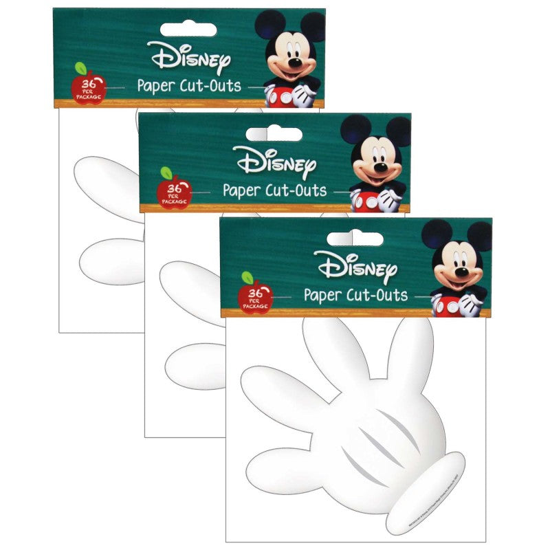 Mickey Mouse Clubhouse&reg; Hand Paper Cut Outs, 36 Per Pack, 3 Packs