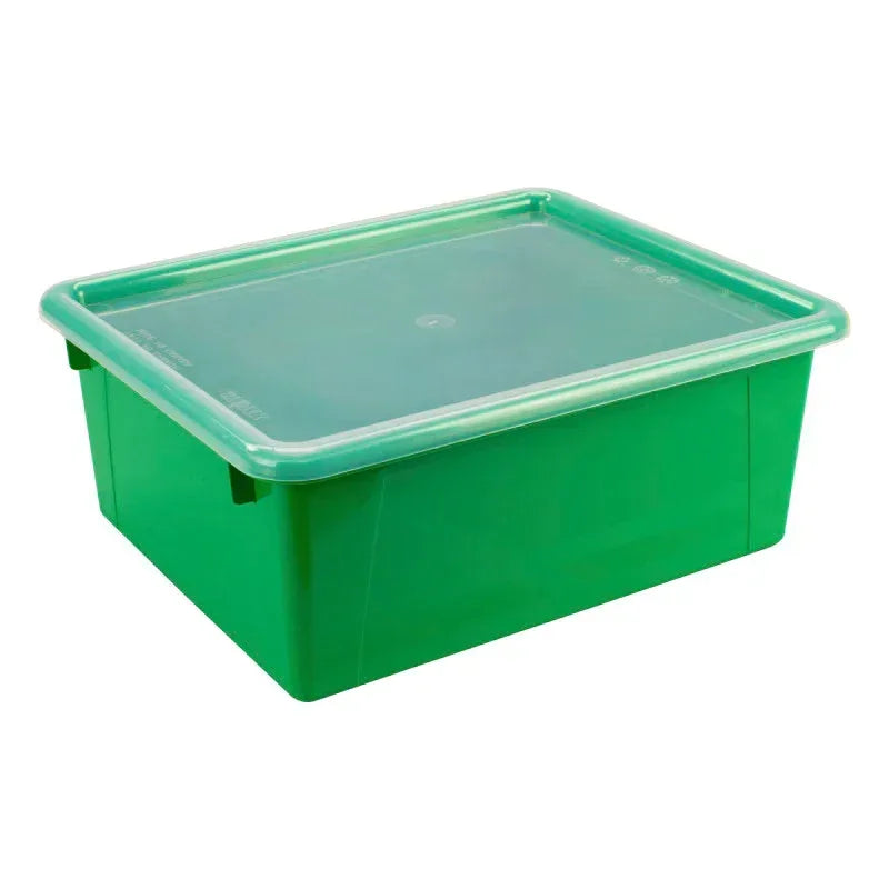 Deep Storage Tray with Lid, Green