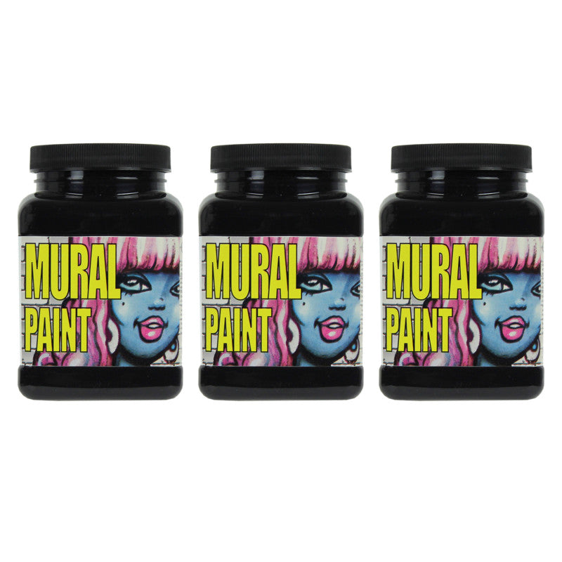 Mural Paint, Pint, Blacktop (Black), Pack of 3