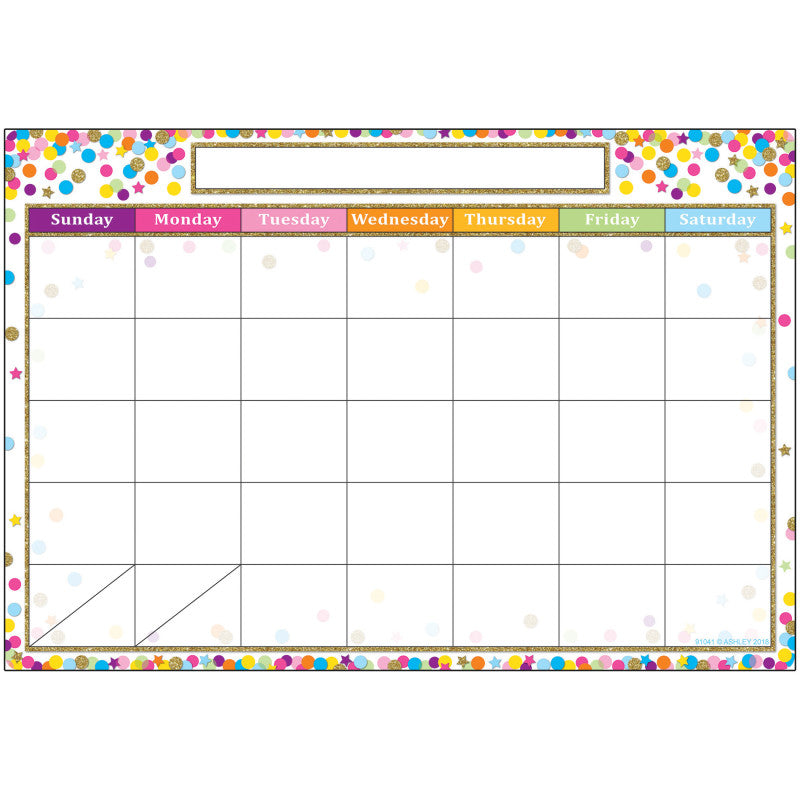 Smart Poly&trade; Chart, 13" x 19", Confetti Calendar