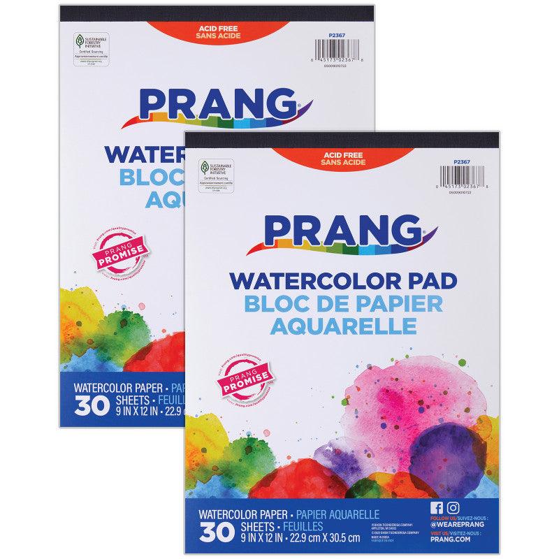Watercolor Paper Pad, White, 9" x 12", 30 Sheets, 2 Pack