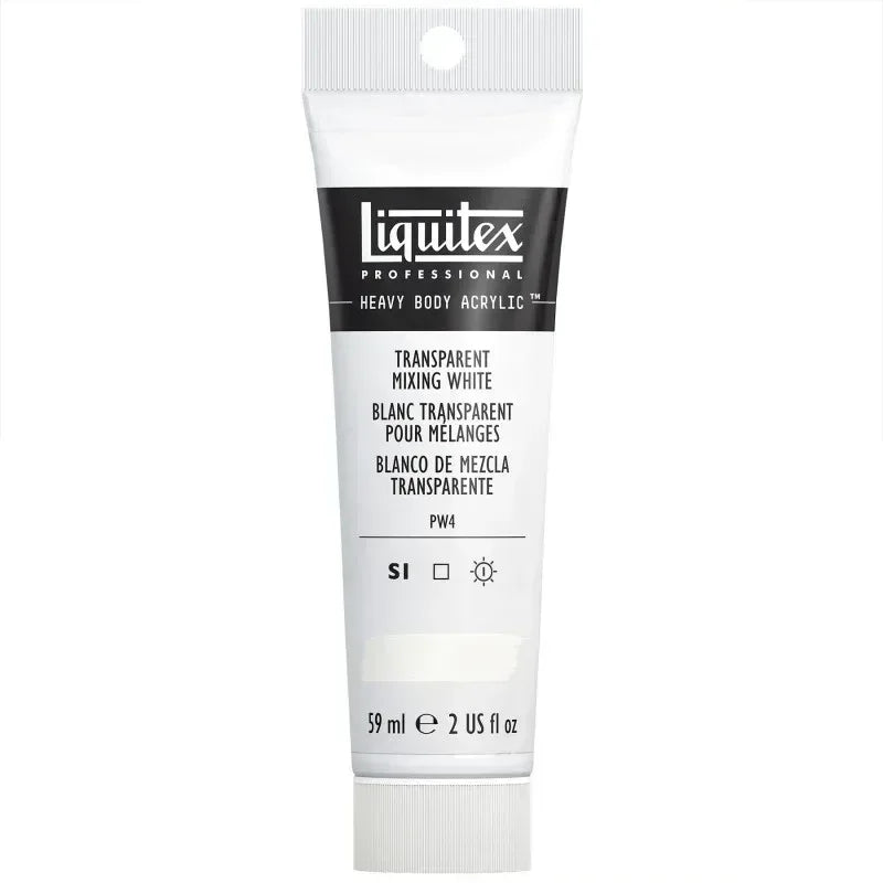Professional Heavy Body Acrylic Paint, 59 mL Tube, Transparent Mixing White