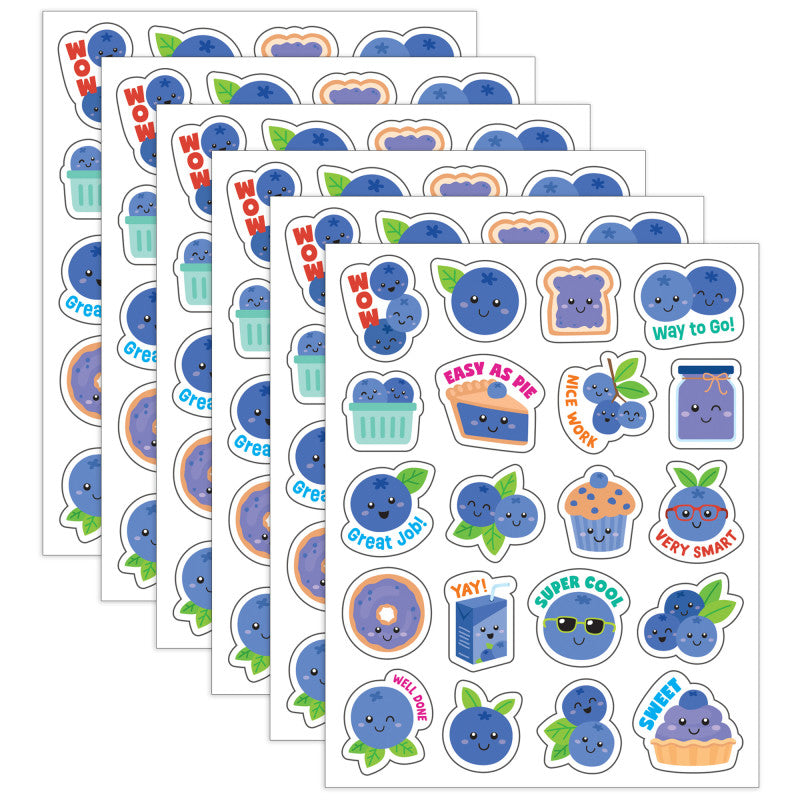 Blueberry Smelly Stickers, 120 Per Pack, 6 Packs