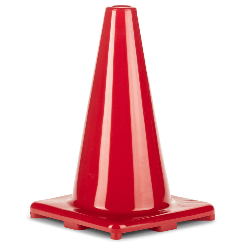 Hi-Visibility Flexible Vinyl Cone, weighted, 12", Red