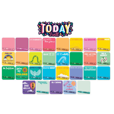 Crayola&reg; Colors of Kindness Today I Will Mini Bulletin Board Set, Pack of 29