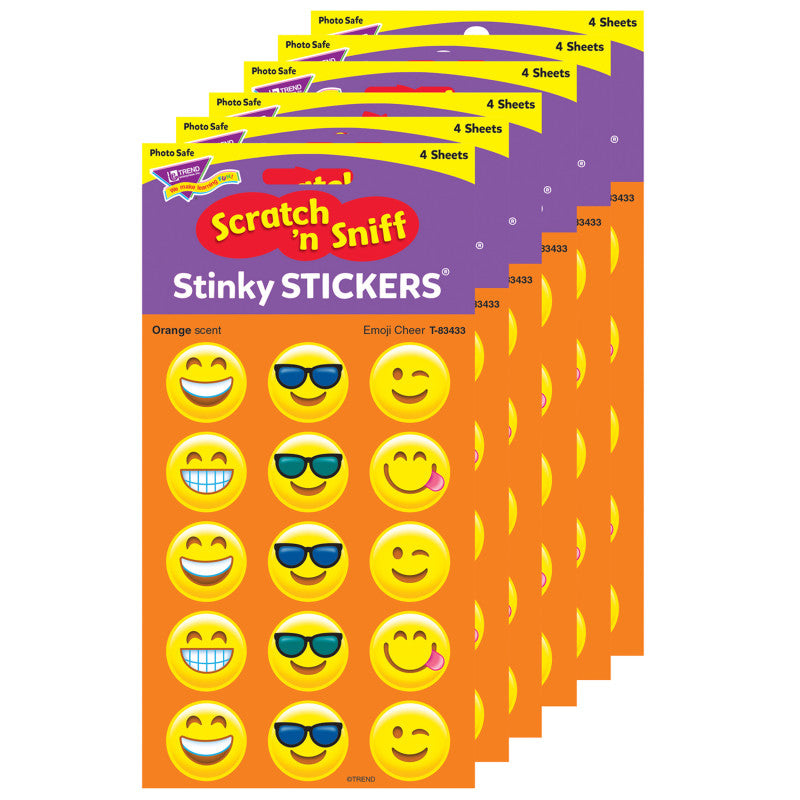 Emotion Icon Cheer/Orange Stinky Stickers&reg;, 60 Per Pack, 6 Packs