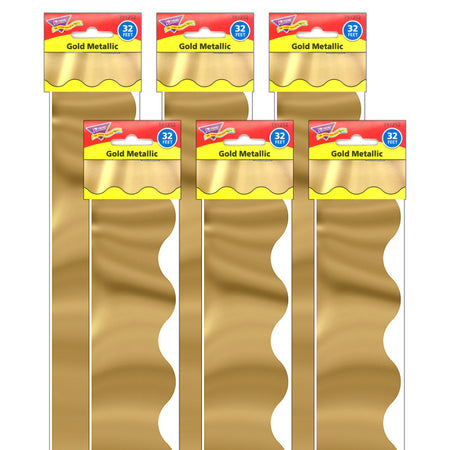 Gold Metallic Terrific Trimmers&reg;, 32.5' Per Pack, 6 Packs