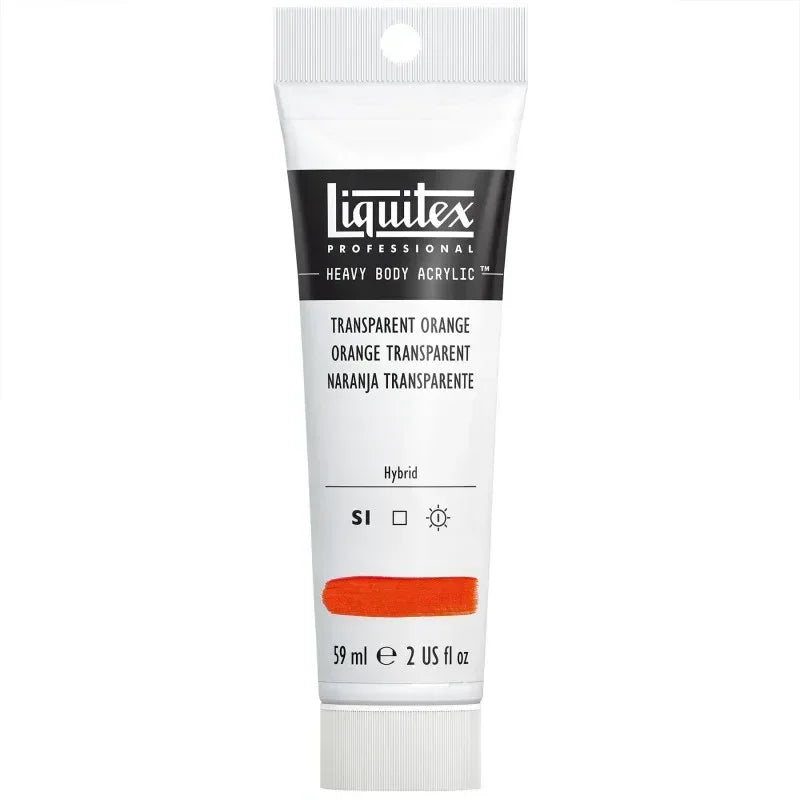 Professional Heavy Body Acrylic Paint, 59 mL Tube, Transparent Orange