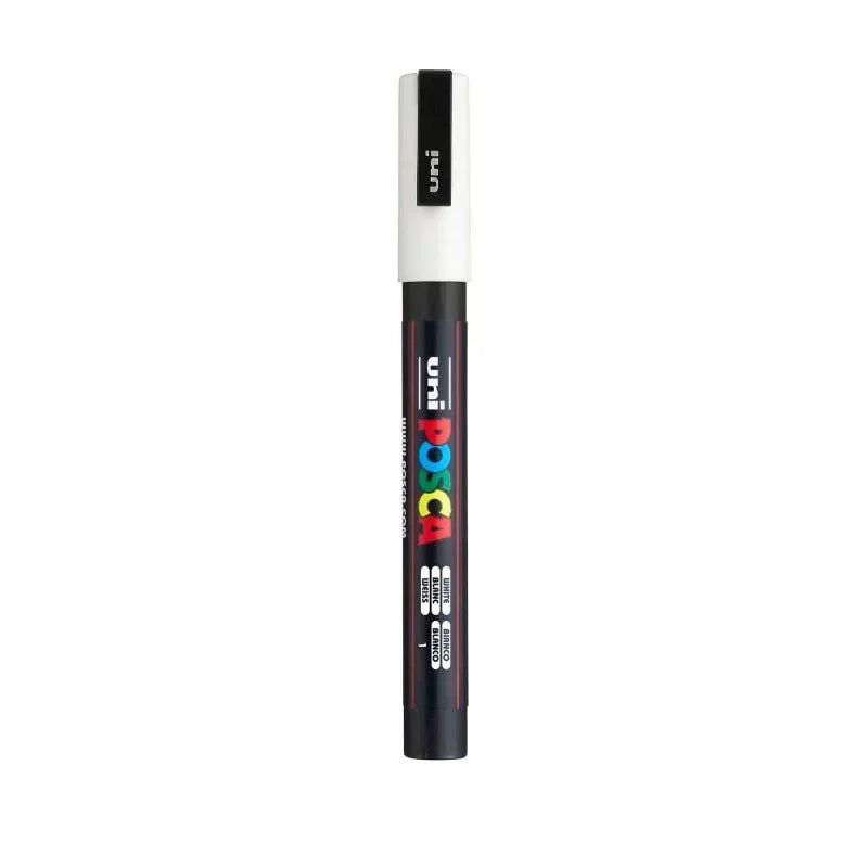 uni® POSCA PC-3M Water-Based Paint Markers, Reversible Fine Tip (0.9-1.3mm), White