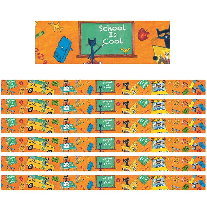 Pete the Cat&reg; School is Cool Spotlight Border, 35 Feet Per Pack, 6 Packs