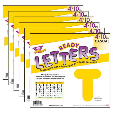 Yellow 4" Casual Uppercase Ready Letters&reg;, 6 Packs