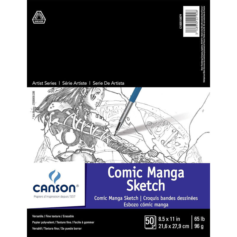 Artist Series Sketch Paper Pad, 65 lb/96 gsm, 50 Sheets, 8.5 x 11 in