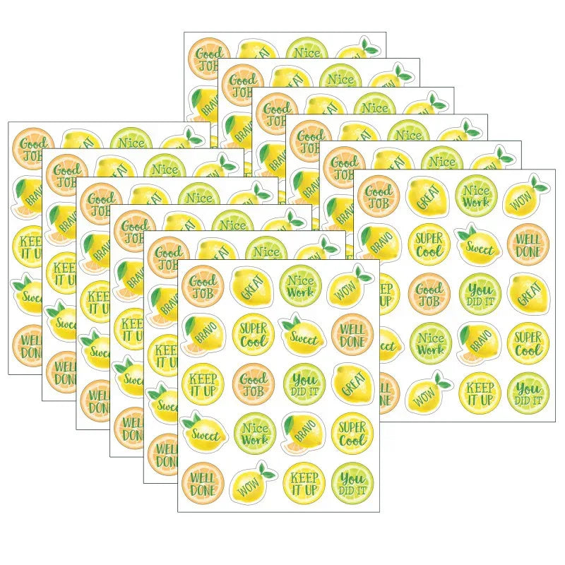 Lemon Zest Stickers, 120 Per Pack, 12 Packs