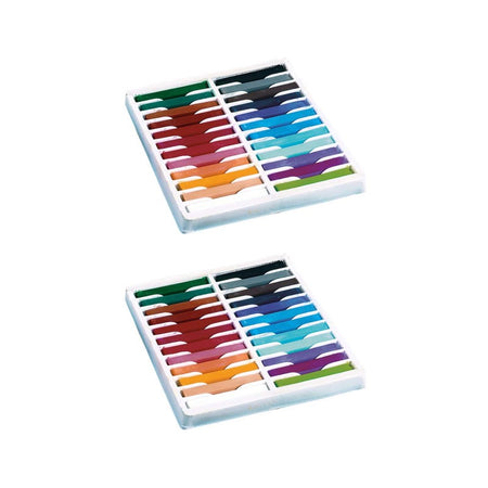 Square Artist Pastels, 24 Assorted Colors, 2-3/8" x 3/8" x 3/8", 24 Pieces Per Pack, 2 Packs