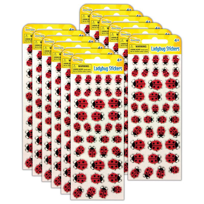 Ladybug Stickers, 39 Per Pack, 12 Packs