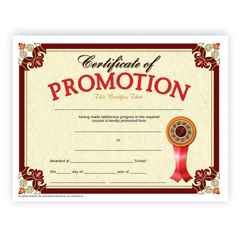 Certificate of Promotion, Pack of 30, 8.5" x 11"