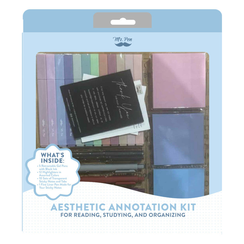 Aesthetic Book Annotation Kit, Dark Pastel, 38 Pieces