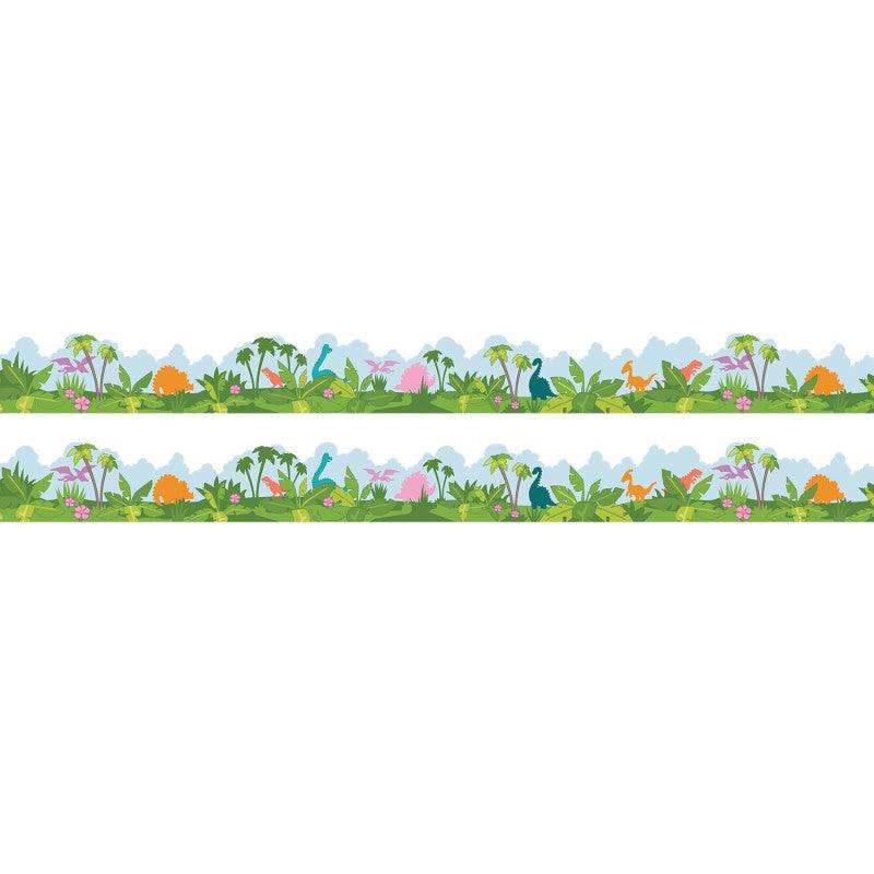 Dino Quest Dino Scene Extra Wide Classroom Border Trim, 24 Strips, 2-Pack
