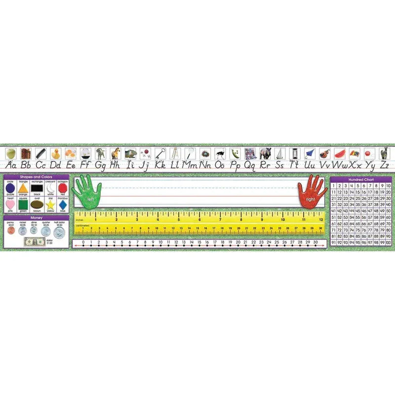 Modern Manuscript Primary Desk Plates, 19" x 5", Pack of 36