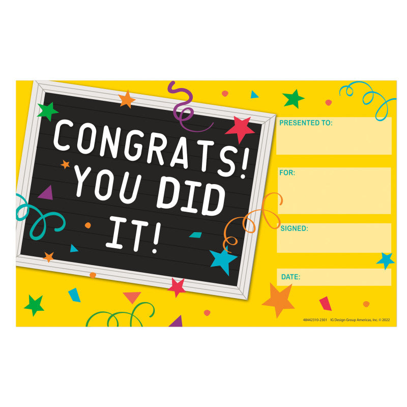 You Did It! Recognition Award, Pack of 36