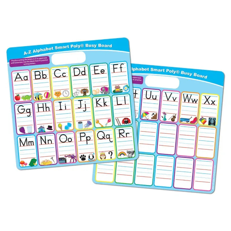 Smart Poly&reg; Educational Activity Busy Board, Dry Erase with Marker, 10-3/4" x 10-3/4", ABC's Fill In