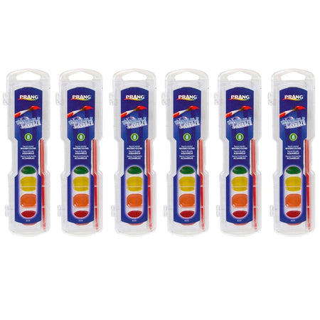 Semi-Moist Washable Watercolor Set, 8 Colors Per Set, 6 Sets