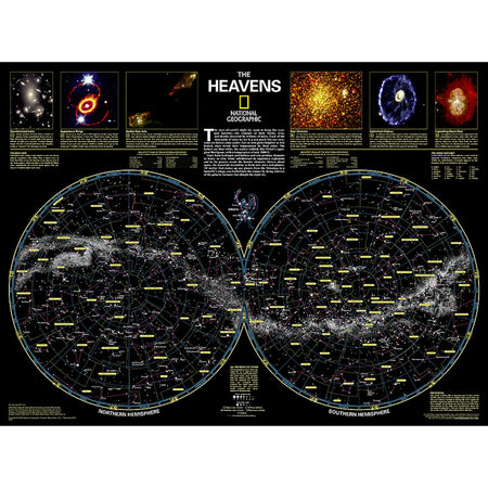The Heavens Map, Laminated, 30.5" x 22.75"